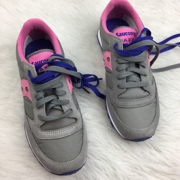 Saucony jazz low pro pink gray tennis shoe sneaker - Picture 4 of 6